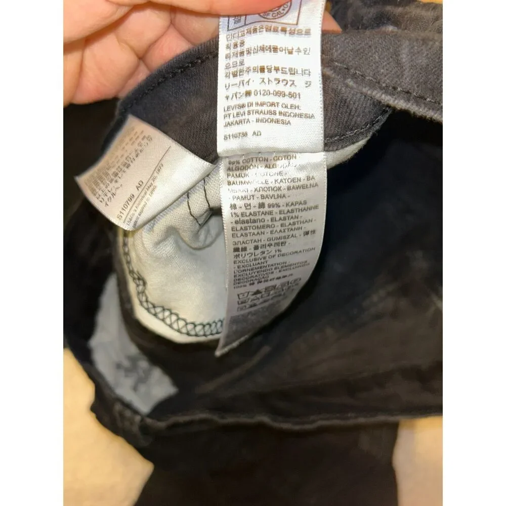 Y2K Streetwear Classic Black Levi's 511 Slim Fit Jeans W34 L32 Minimalist